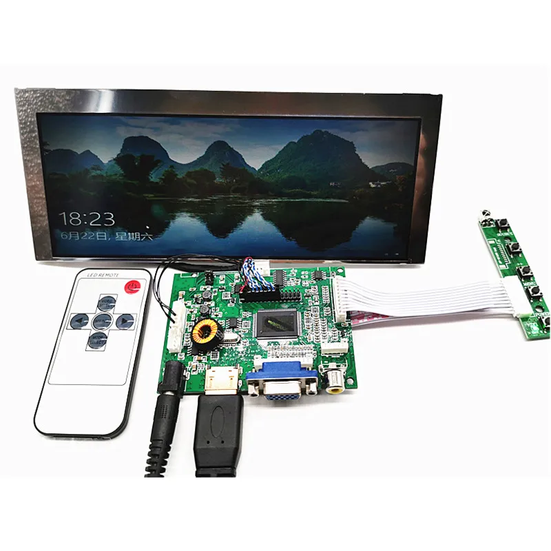 

HDMI VGA 2AV Audio LCD Controller Board 8.7" AA078AA01 800X300 LCD Screen for Car central Multimedia advertising