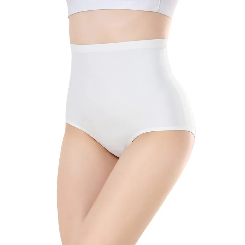 4XL Plus Size Ice Silk Seamless High Waist Women Underwear Large Size Solid Oversized Lady Panties Shapewear Abdomen Hips Breifs 4XL Plus Size Ice Silk Seamless High Waist Women Underwear Large Size Solid Oversized Lady Panties Shapewear Abdomen Hips Breifs