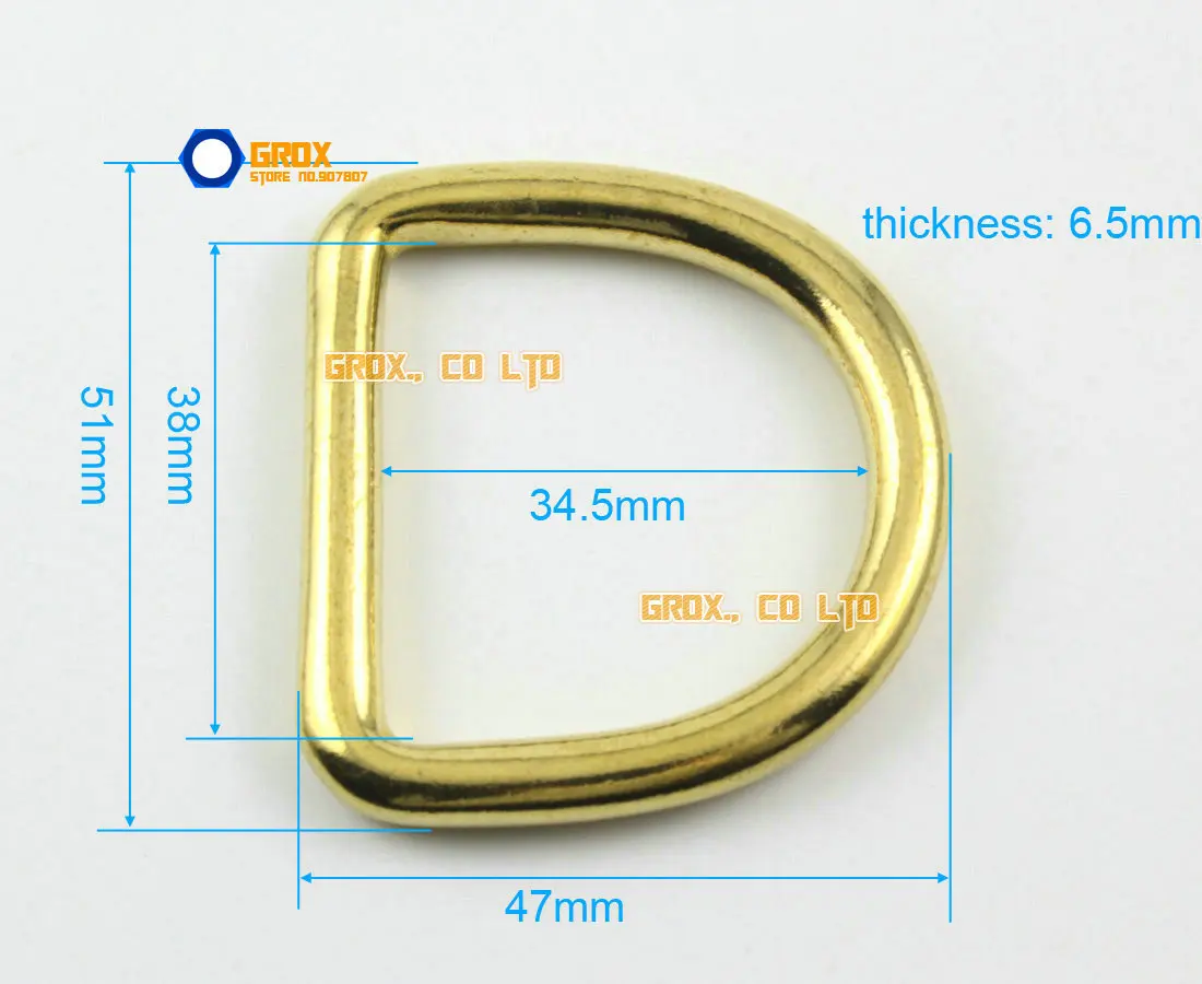 Комплект из 3 предметов 38 мм Латунного Кольца D для кошелек сумка ремешок ди кольцо