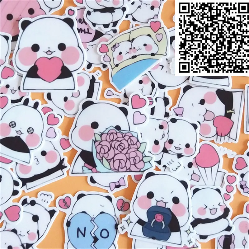 

40 pcs Cute little panda cartoon Stickers for phone Decorative waterproof sticker Scrapbooking For Laptop Children