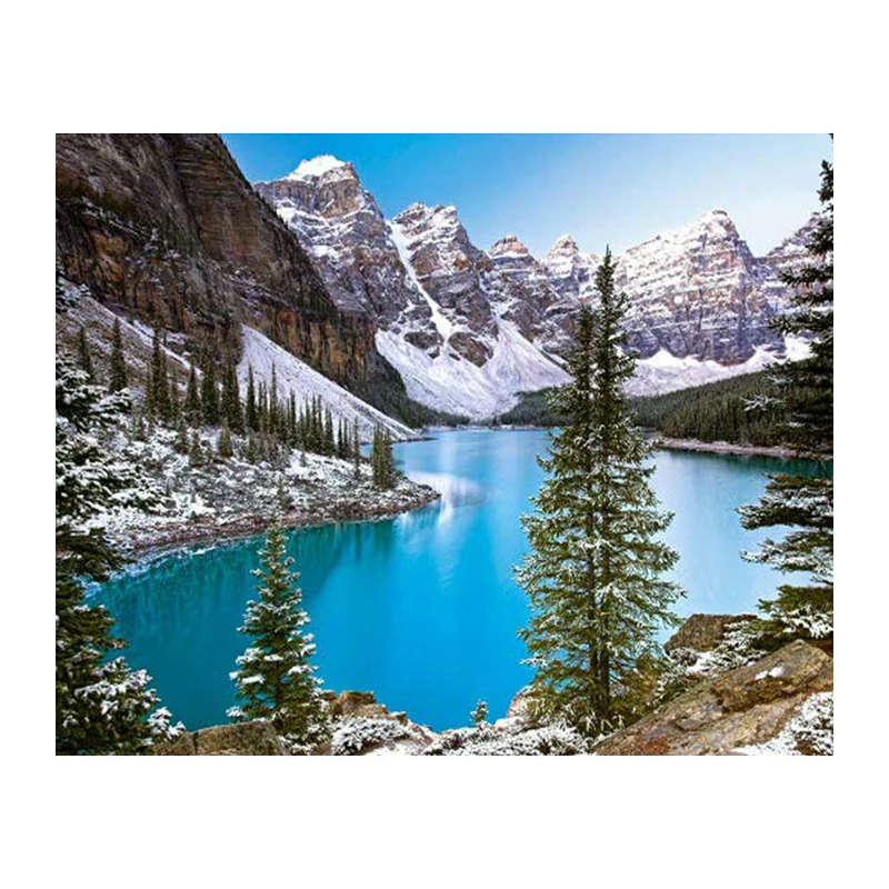 Full square diamond 5D DIY diamond embroidery Mountain Lake landscape diamond painting Cross Stitch Rhinestone mosaic - 