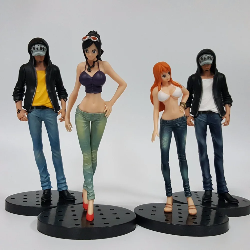 One Piece Action Figures Law Nami Robin Jeans Style Model 170mm Pvc 