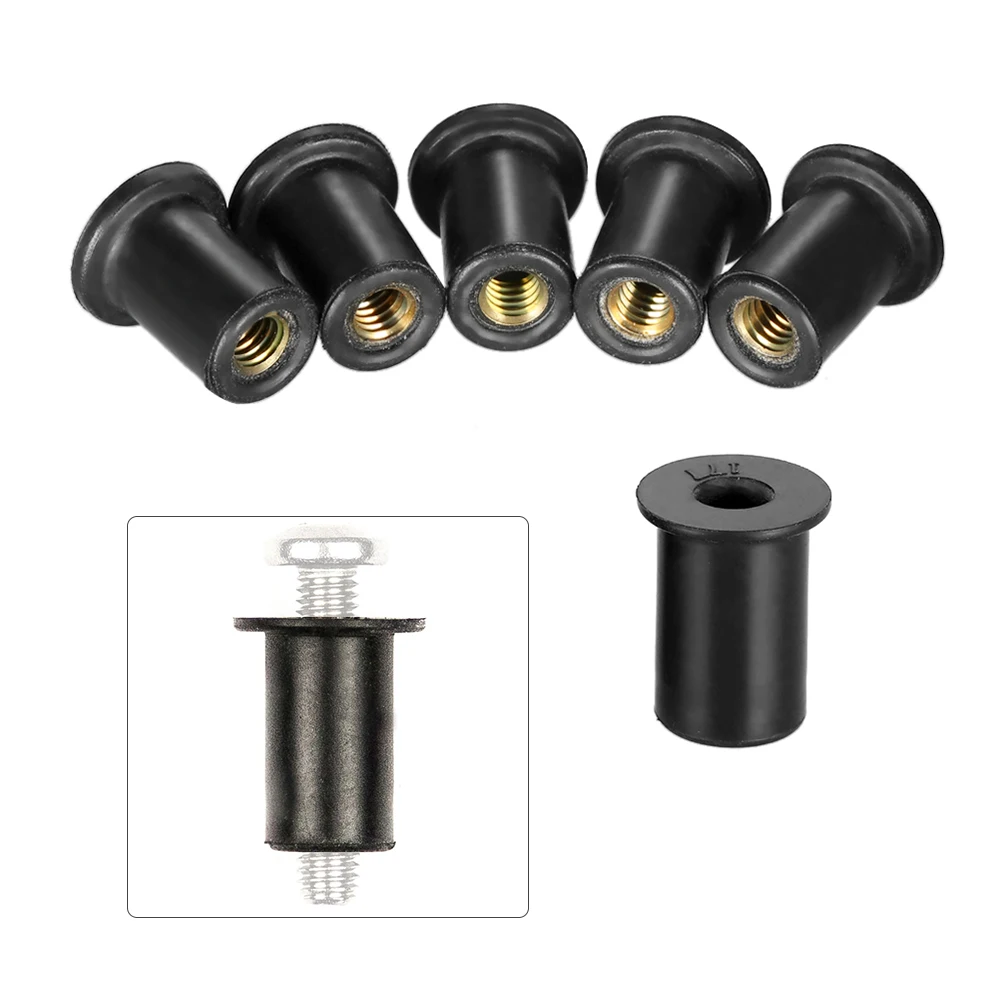 

6Pcs M4/M5/M6 Kayak Rubber Well Nuts Blind Fastener Rivet Fishing Kayak Accessories Jack Nuts Pack Canoe Boat Kayak Accessories
