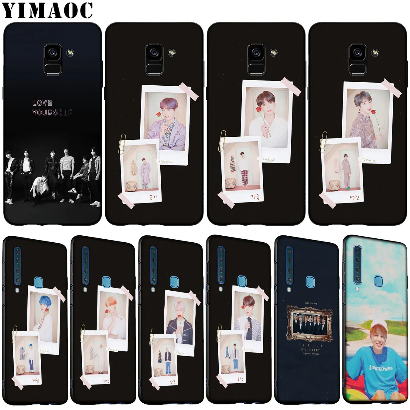 

YIMAOC Rap RM JIMIN JIN SUGA J HOPE V JUNG KOOK Soft Case for Samsung Galaxy A6 Plus A9 A8 A7 2018 A3 A5 2016 2017 Note 9 8