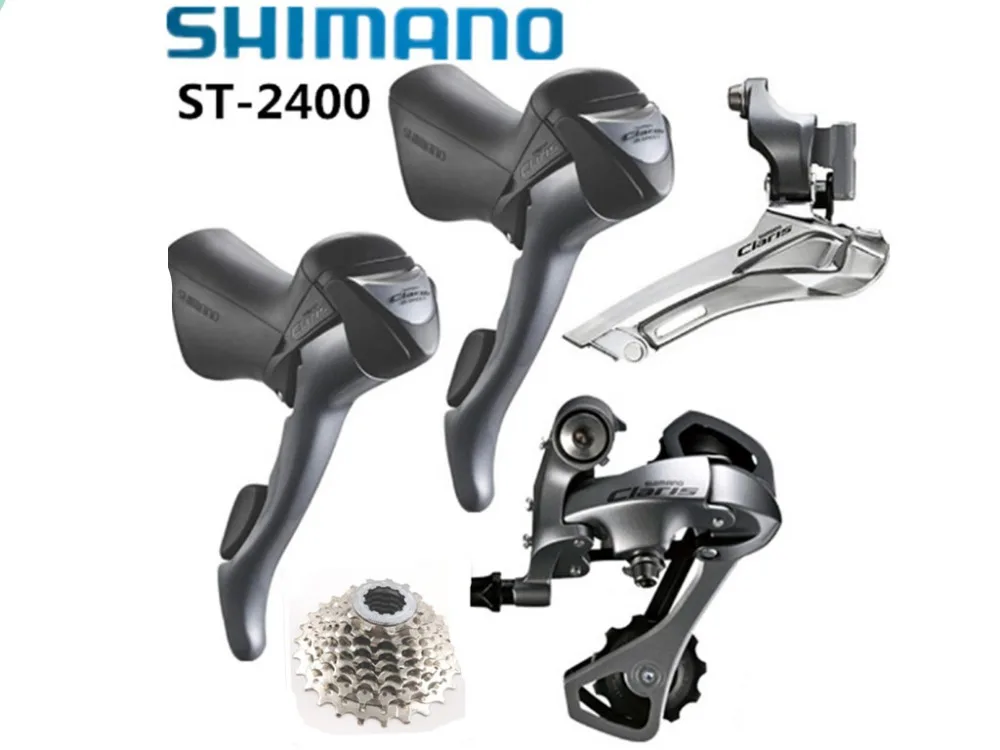 Shimano Кларис 2400 список групп 2x8 Скорость шоссейные велосипеды 4 шт. множество кассеты+ задний переключатель+ передний переключатель+ оборотни тормозные рукоятки