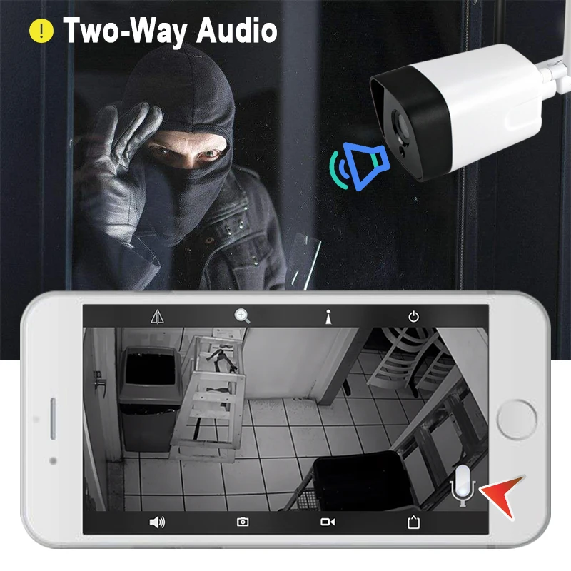  HJT WIFI 5.0MP H.265 IP Camera 1/2.8 Sensor Two-way Audio SD Card Slot 36IR Night Vision Motion Det