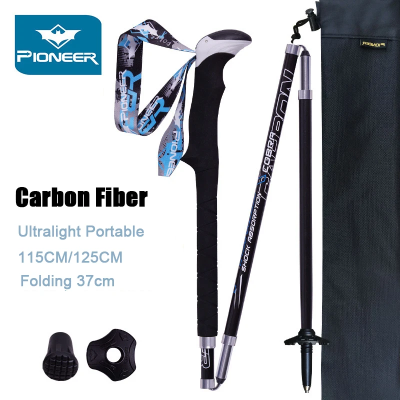 

2019 New High Quality Carbon Fiber Folding Ultralight Walking Sticks Lightweight Collapsible Trail Running Hiking Poles Cane