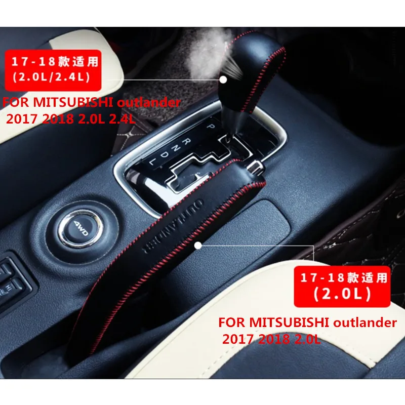 

Genuine Leather Gear Shift Cover EN Gear Head Cover Shift Knob FOR MITSUBISHI outlander 2017 2018 Car styling