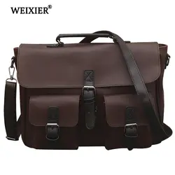 WEIXIER 2019 Ретро стиль мужской PU Сплошной цвет короткие расстояния Путешествия классический дизайн сумки мягкий материал