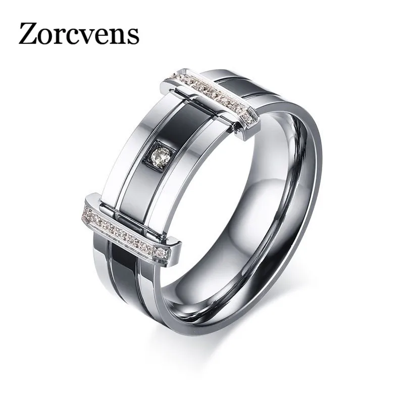 

LETAPI Fashion jewelry 316L stainless steel Cubic Zirconia ring pattern Punk vintage men Rings cool man