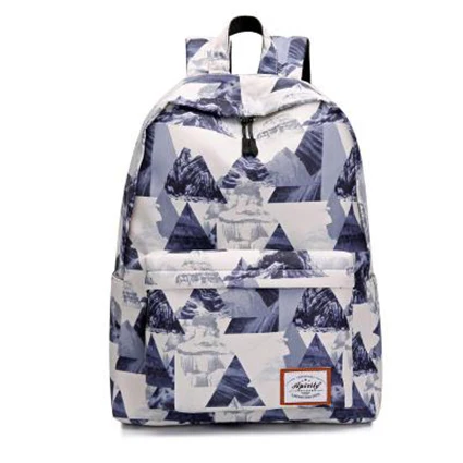 New Small Fresh Ladies Geometric Pattern USB Interface Laptop Backpack Young Schoolbag For Teenage Girls Woman Travel Back Pack - Цвет: 14-inch