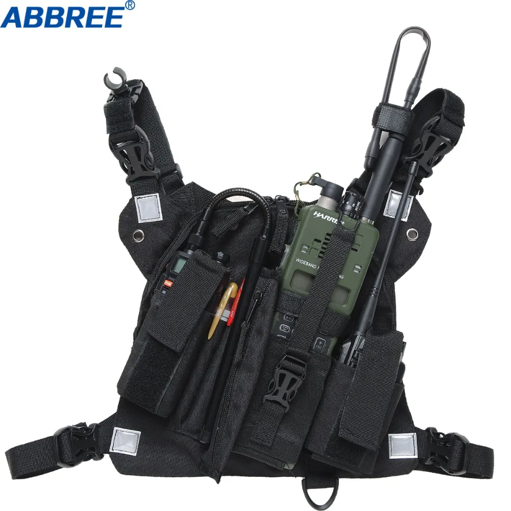 

Radio Harness chest Front Pack Pouch Holster Vest Rig Carry bag for Baofeng UV-5R UV-82 UV-9R BF-888S TYT Motorola Walkie Talkie