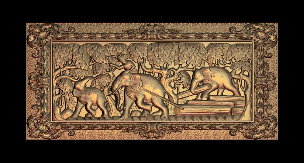 Elephant 3D STL Model for CNC Router Engraver Carving 