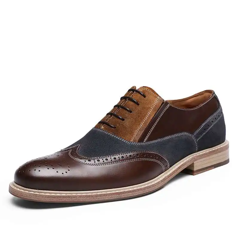 DESAI Top Quality Oxford Shoes For Men Genuine Leather Shoes Original Comfort Luxury Brand Spring Laces Up Summer Breathable