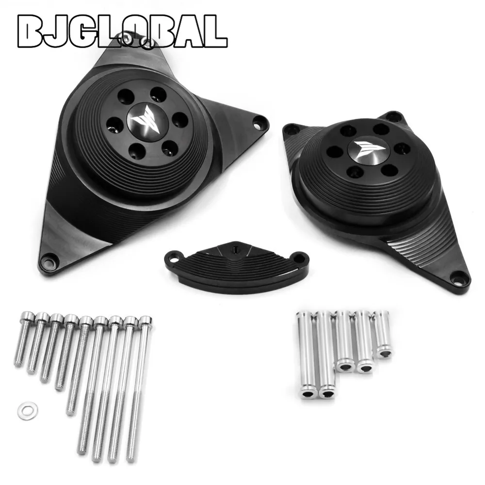 

BJGLOBAL CNC Aluminum Engine Protective Cover Crash Slider Pads Frame Protectors For Yamaha MT09 FZ09 2013-2017