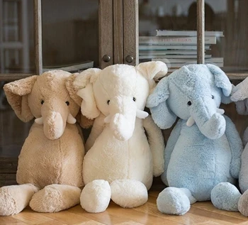25/40 см стиль слон плюшевые игрушки опавший хлопок(мягкий), слон, кукла, зеленый/серый/темно-розовый подарок на день рождения подушка - Цвет: As shown 25cm