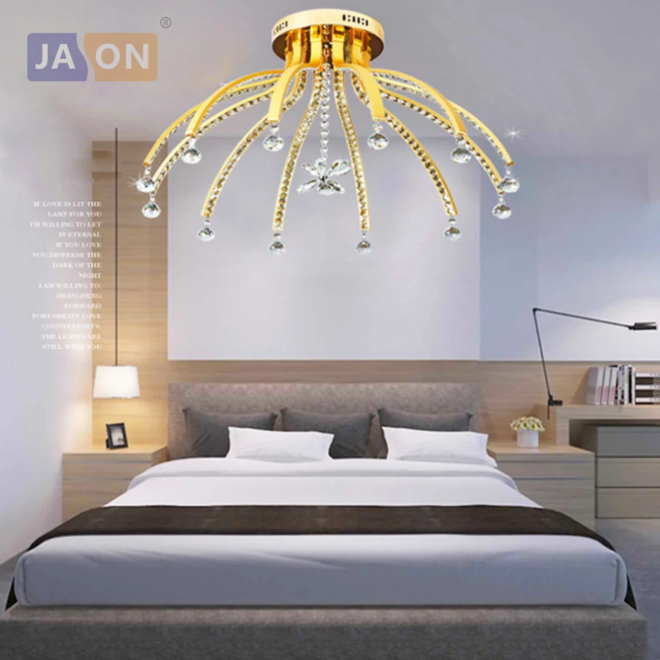 

LED Nordic Stainless Steel Crystal Aluminum LED Lamp.LED Light.Ceiling Lights.LED Ceiling Light. Ceiling Lamp For Bedroom