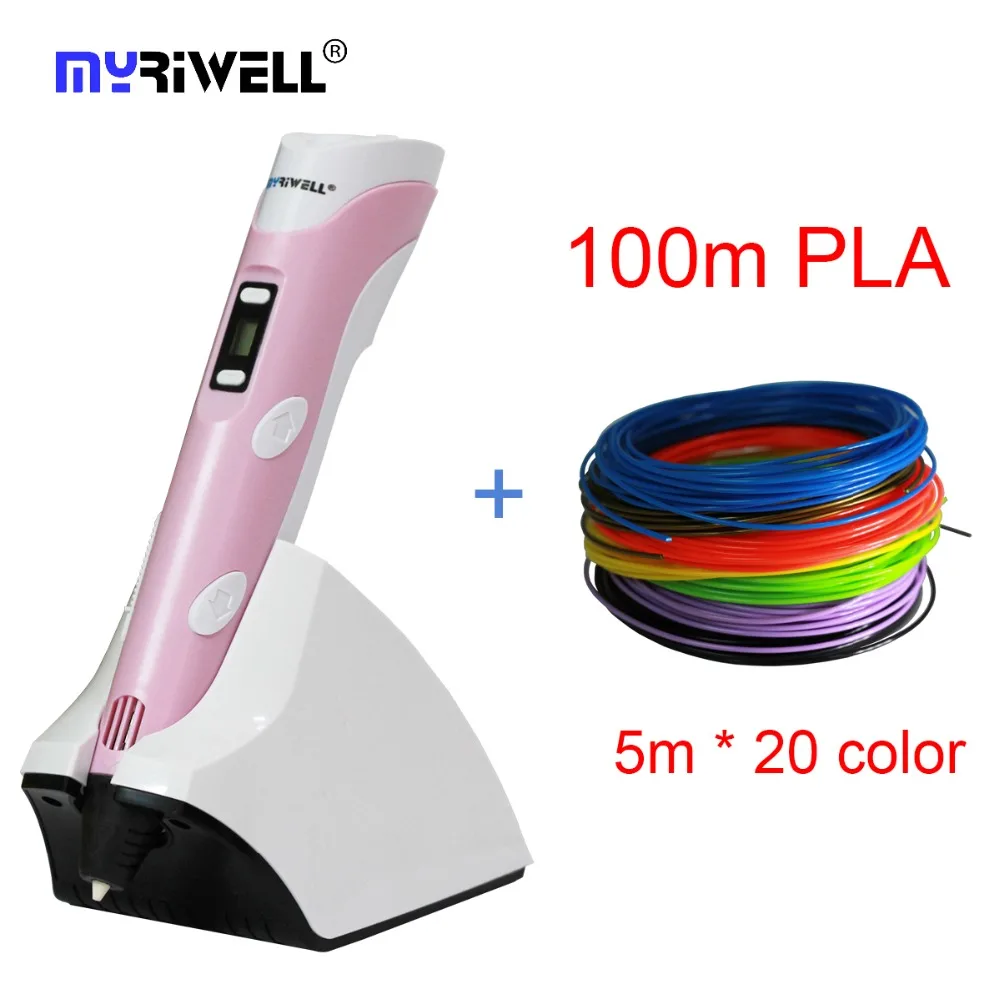 

RP-200B Myriwell 3D pen 4th Generation Built-in battery Wireless Charging DIY 3D Printing Pen and 100mPLA filament