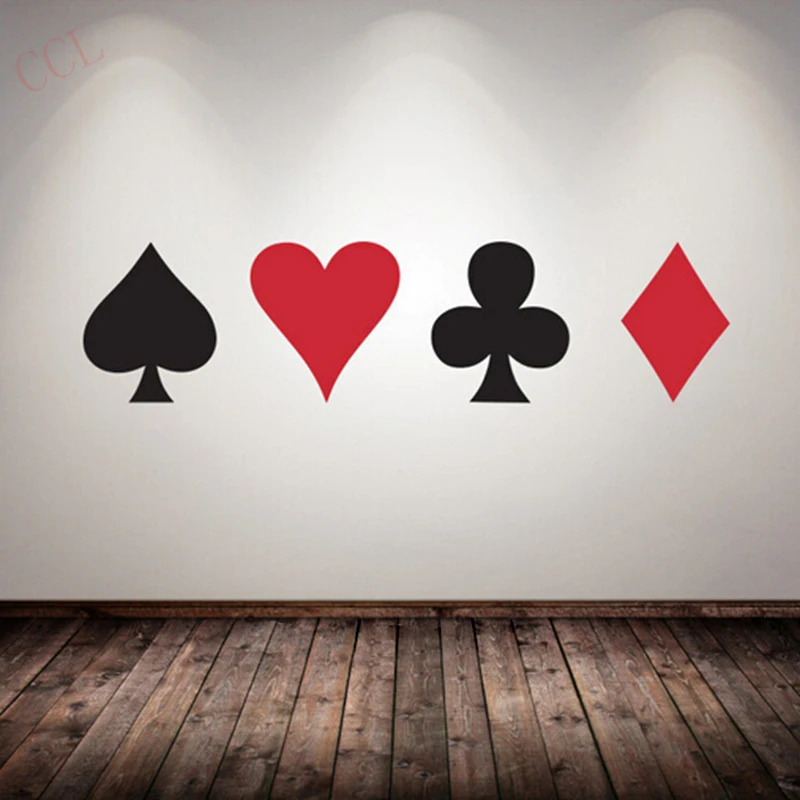 Наклейка для покера стикер на стену с надписью Spade Клубное сердце игровой комнаты