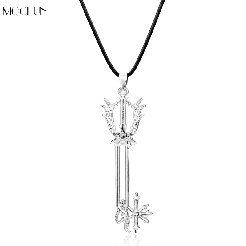MQCHUN Vintage Silver Color Sora Keyblade Oathkeeper Rope Chain Necklace Kingdom Hearts ROXAS Sword Pendant Necklace Men Gift|rope chain necklace|rope chain|chain necklace - AliExpress