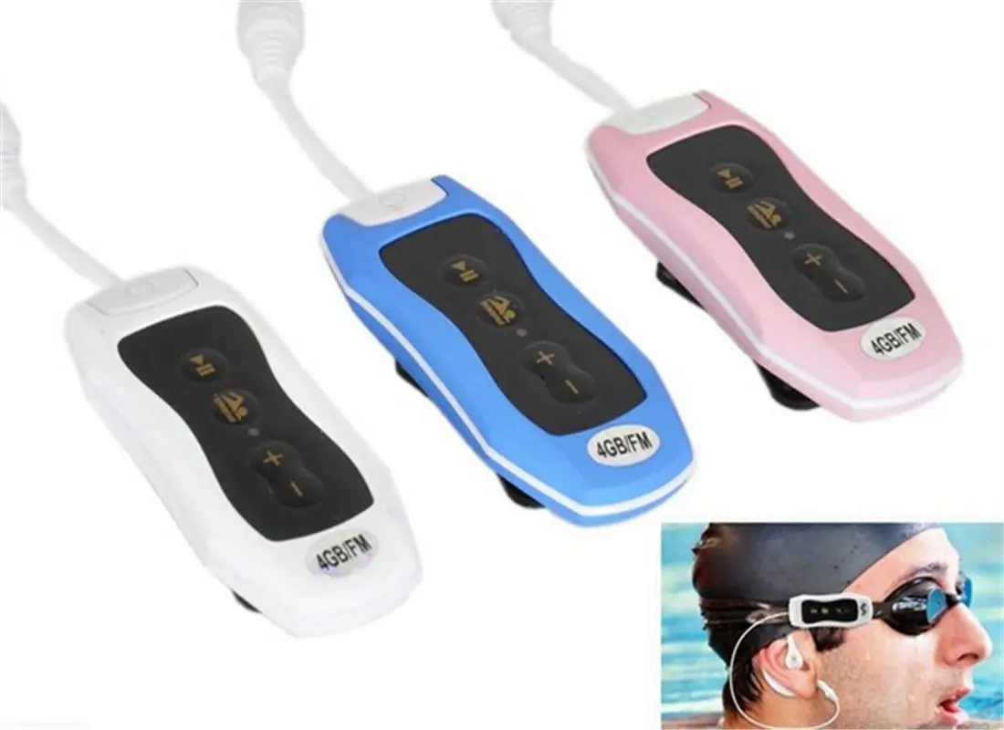 

8GB waterproof Mp3 music player with FM Radio Headphones Clip design for Swimming Running Diving Winter Sport