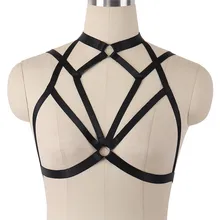 JLX. Жгут 90s женское ФЕТИШ боди жгут белье Открытая грудь клетка Bralette готическое нижнее белье укороченная одежда без бретелей бюстгальтер бондаж жгут
