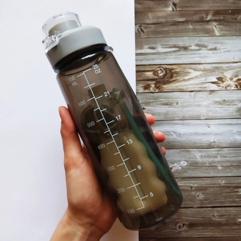 

bottled joy 0.7L tritan Water Bottle with Cover One hand direct drinking Tritan bpa free cute leak proof my gym Plastic bottle