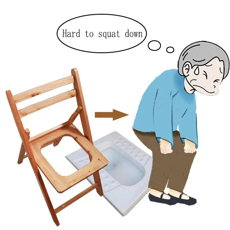 

Portable Toilet, Solid Wood Commode Chair Toilet Seat For Senior Adults, Handicap, Elderly ,medical Commode ,160kg