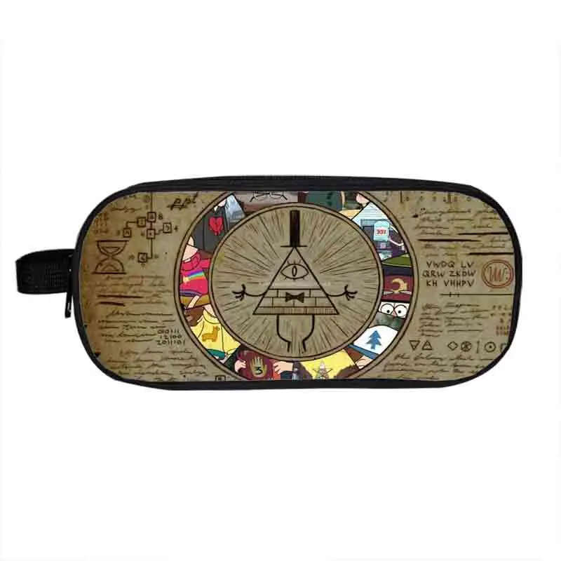 أنيمي الجاذبية يقع قلم حامل حقائب التجميل الحالات الوظيفية النساء يشكلن الحقيبة بنين بنات حقائب سوداء القرطاسية المنظم