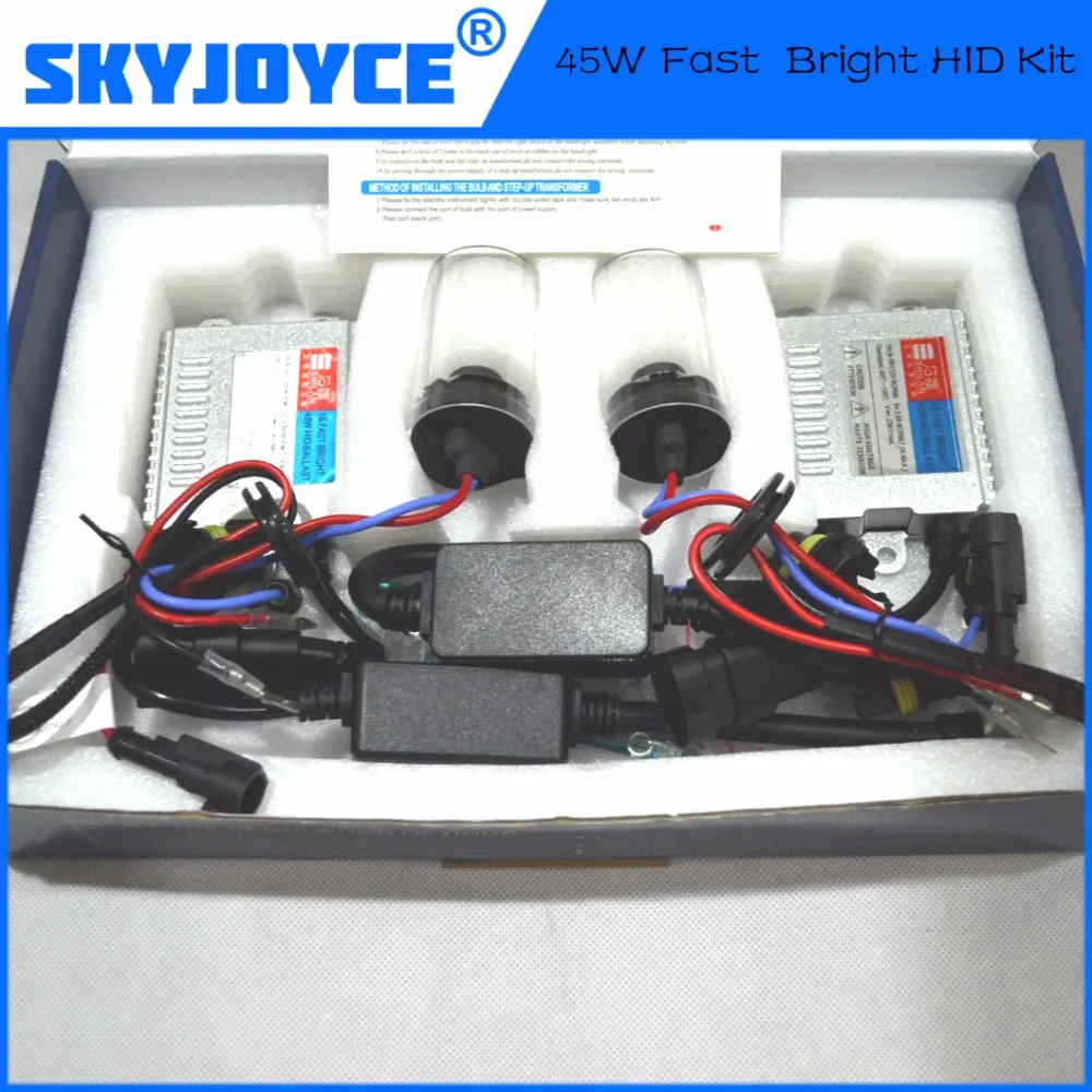 

New List 2017 H1 H7 45W Cnlight+Shilan brand straight hid xenon bulb Kit plus Fast bright Shilan Fast Start HID Ballast Kit