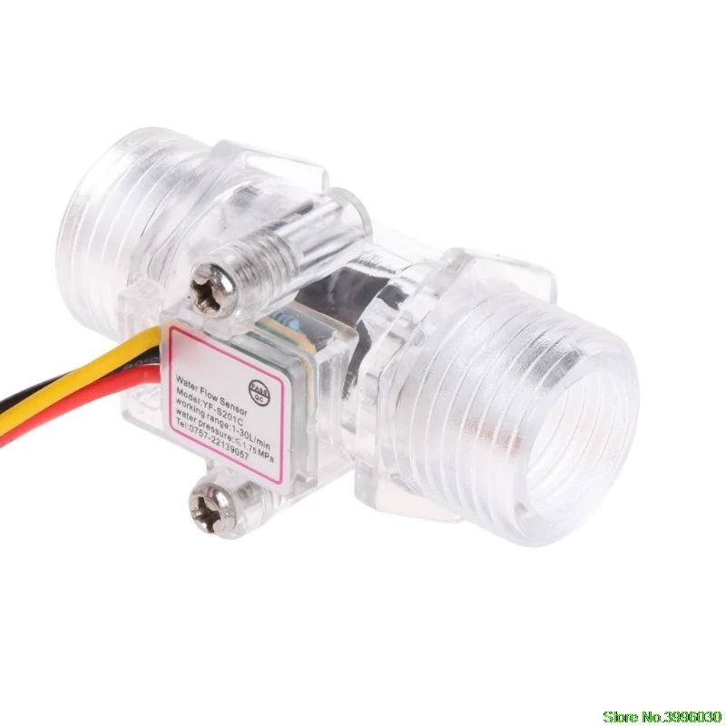 

Water Flow Sensor Switch G1/2" Hall Effect Meter Control DC 5-15V