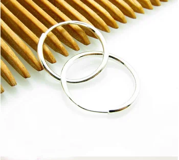

Pure 925 Sterling Silver 10mm Smooth Circle Hoop Earrings S925