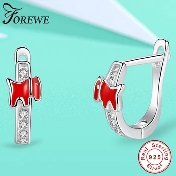 

Fashion Cute Red Enamel Fish Animal Stud Earrings with Crystal CZ 925 Sterling Silver Small Earrings for Girls Children Jewelry