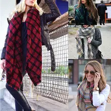 2015 Lady Women Winter Autumn Large Blanket Oversized Shawl Plaid Check Tartan Scarf Wrap