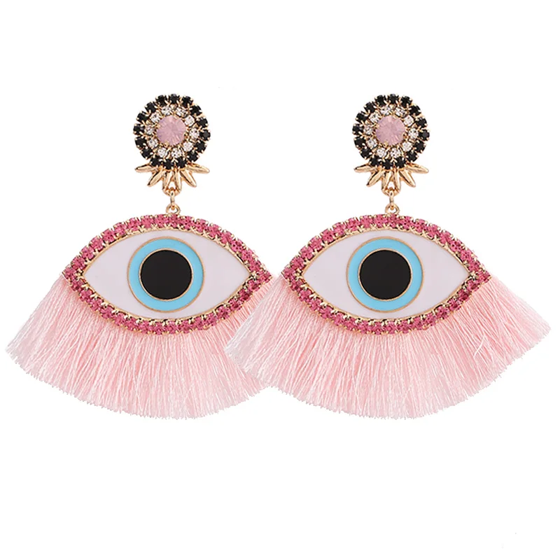 New Fashion Tassel Dangle Earrings For Women Wedding Party Gift Drop Jewelry Hot Bijoux Statement Earring Wholesale Pink