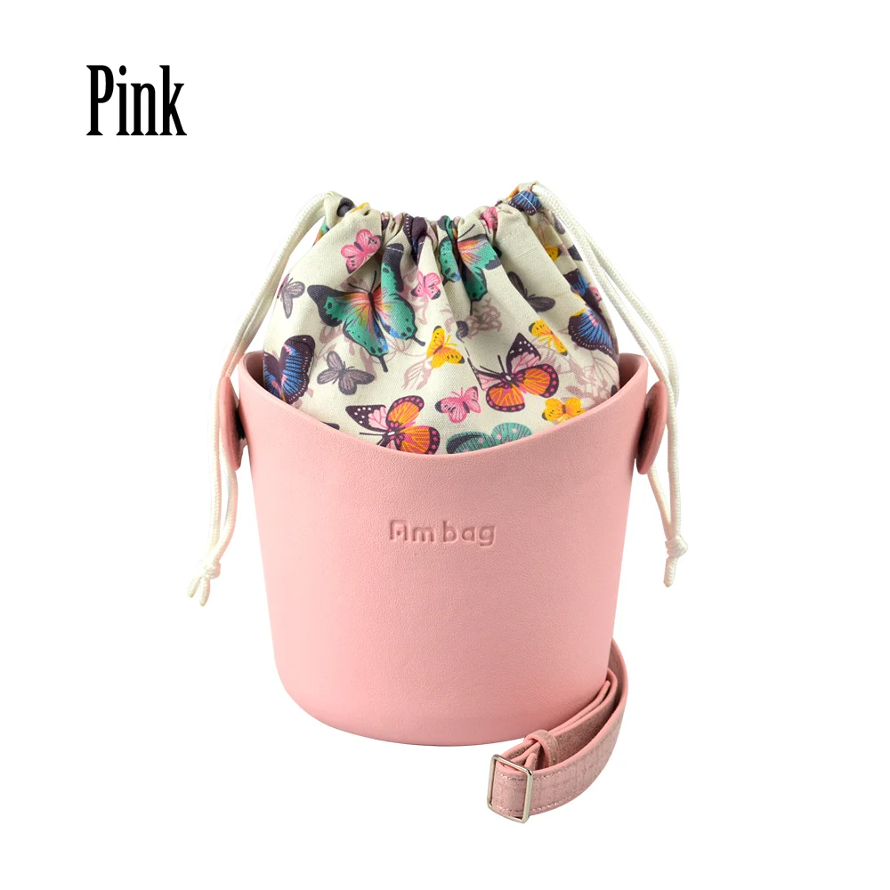 Pink O Basket Ambag EVA стиль obag корзина с ручками ремни холщовая струнная вставка женская сумка через плечо - Цвет: Pink