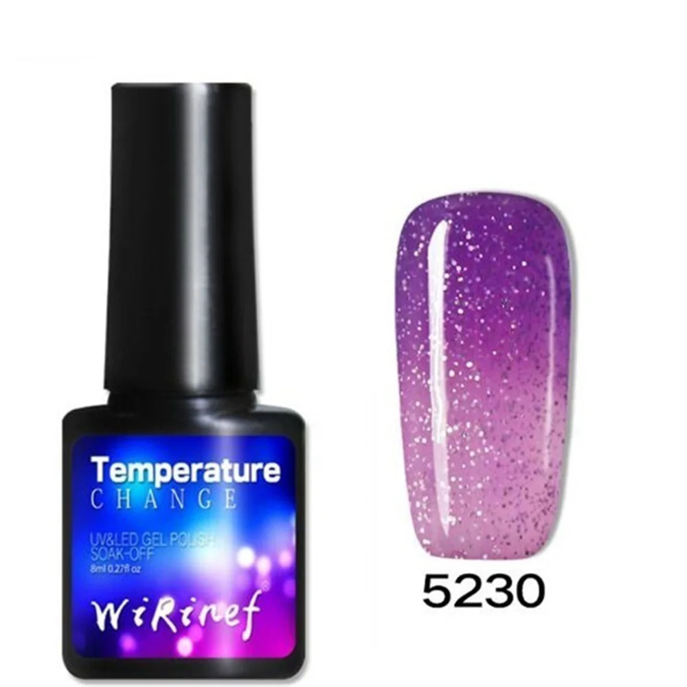 New Fashion 8ml Thermal Nail Polish Glitter Temperature Color Changing Water-based Manicure Varnish Shiny Shimmer Nail Lacquer - Цвет: 5230