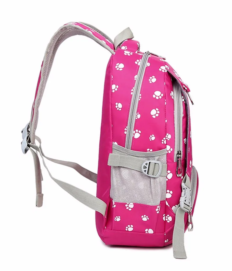 Большие вместительные школьные сумки для девочек-подростков, женская сумка для колледжа, Студенческая дорожная сумка, рюкзак с принтом в виде лап, mochilas