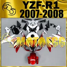Motoegg Injection Mold For YZF R1 07-08 YZF-R1 07 08 Fairing Red White 17M23 Motorcycle plastic
