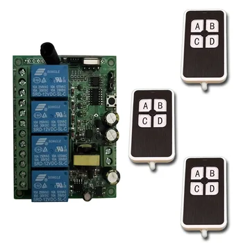 

AC 220V 4CH 4 CH Wireless Remote Control Switch System Wireless Light Switch Relay Module Radio Receiver Transmitter 315/433Mhz