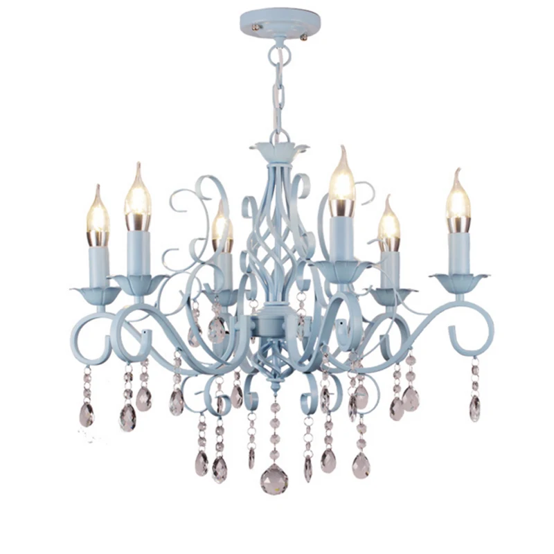 Pink children room lamp modern led crystal chandelier lighting white ceiling blue chandeliers | Лампы и освещение