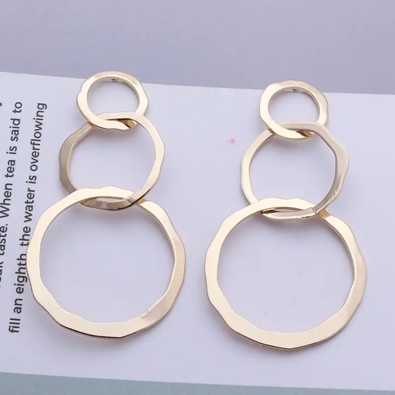 

Fashion Larger Statement Earrings 2019 Round Circle Geometric Long Dangle Earrings for Women Boho Wedding Party Vintage Jewelry