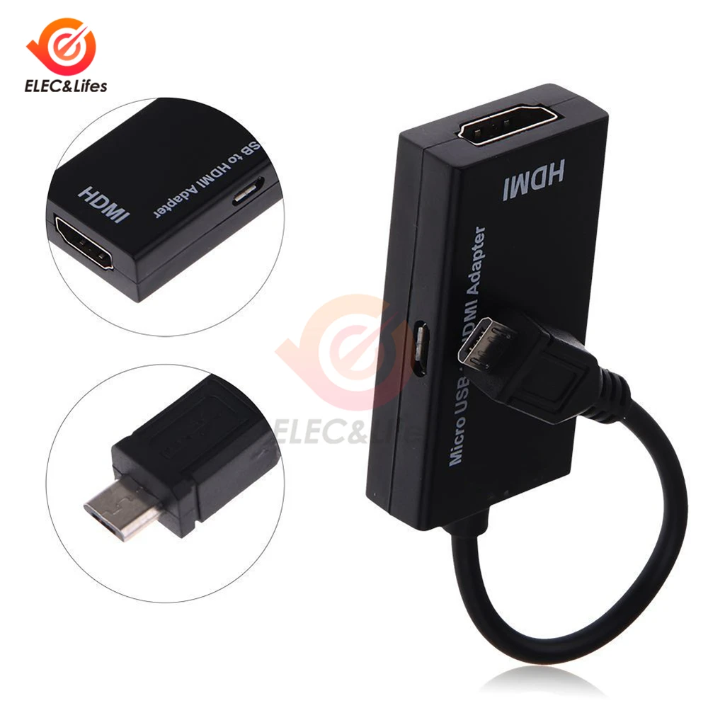 Портативный черный MHL Micro USB к HDMI HD 1080p кабель конвертер адаптер мужской разъем для