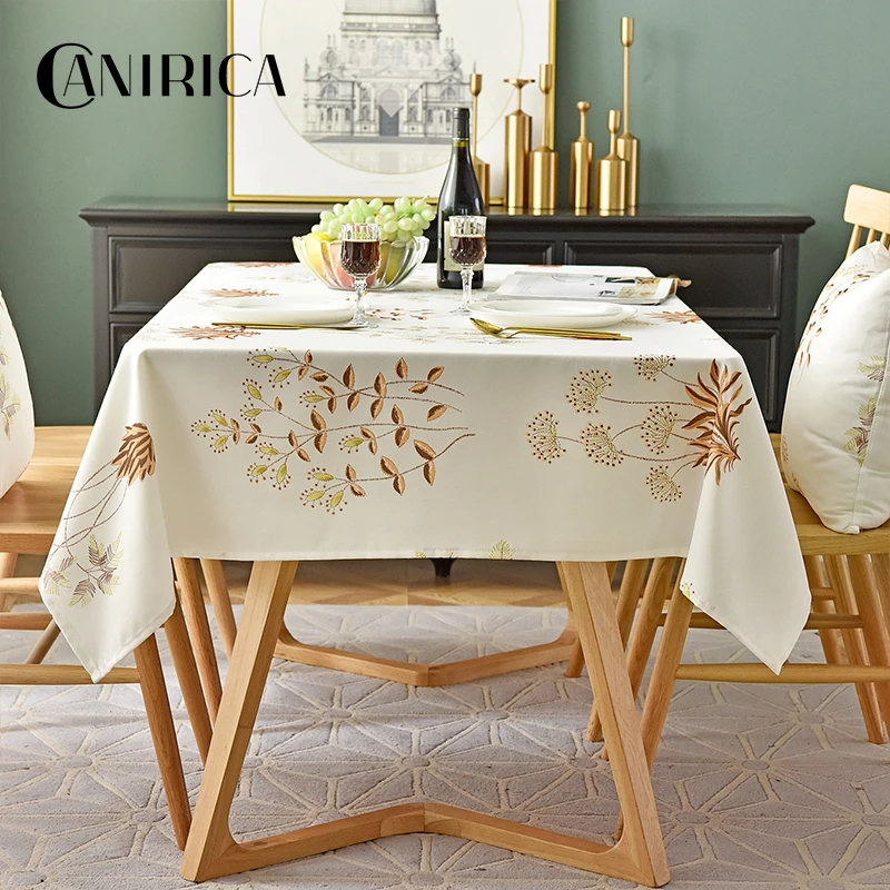 

CANIRICA Decorative Table Cloth Waterproof Tablecloth Rectangular Dining Table Cover Modren Kitchen Obrus Mantel Mesa Nappe Gift