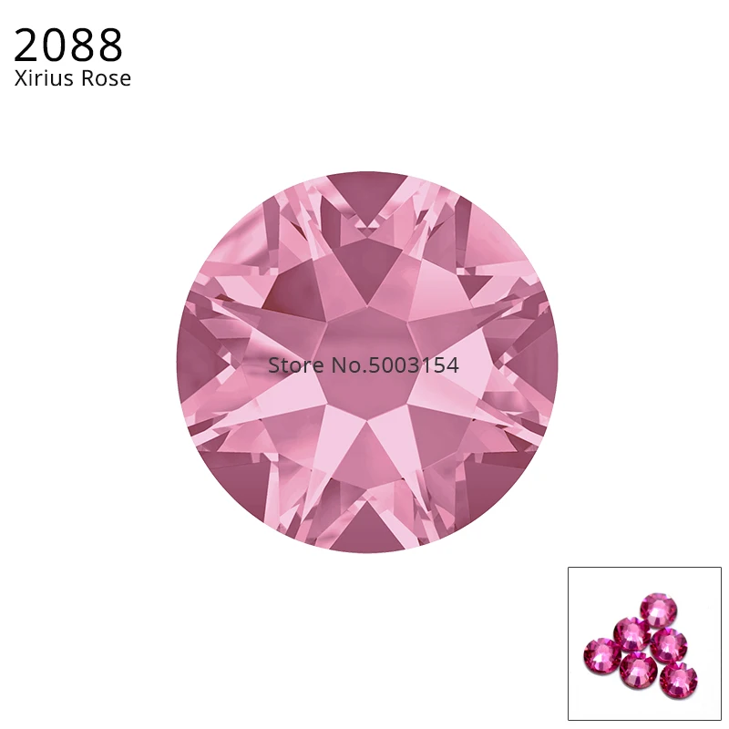 24 шт.) Оригинальные кристаллы от Swarovski 2058 XILION 2088 XIRIUS Rose без горячей фиксации стразы с плоской задней частью для украшения ногтей - Цвет: Rose F (209)