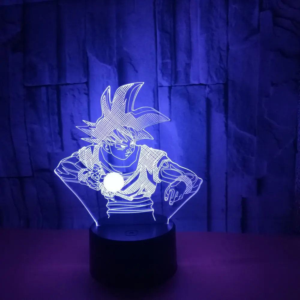 Dragon Ball Z Сон Гоку 3D светодиодный ночник Dragon Ball Lamp7 цветов Изменение Настольная лампа украшения дома Dropshopping