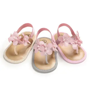 

Newborn Baby Girl Flower Shoes Summer Holiday Shoes floral summer Baby Girls Roman Flower Princess Beach Shoes