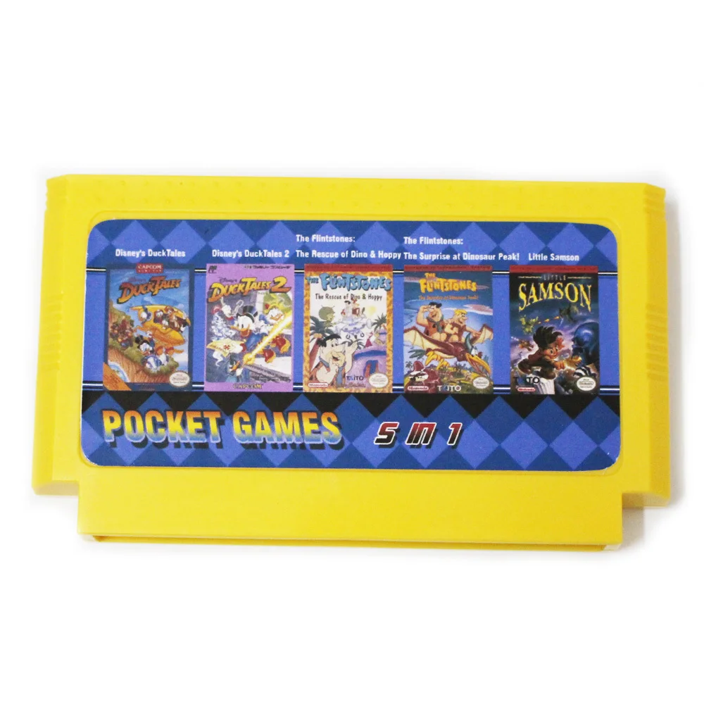 

5 In 1 Duck Tales 1/2 + The Flintstones 1/2 + Little Samson Best Game Collection 8 Bit 60 Pin Game Card