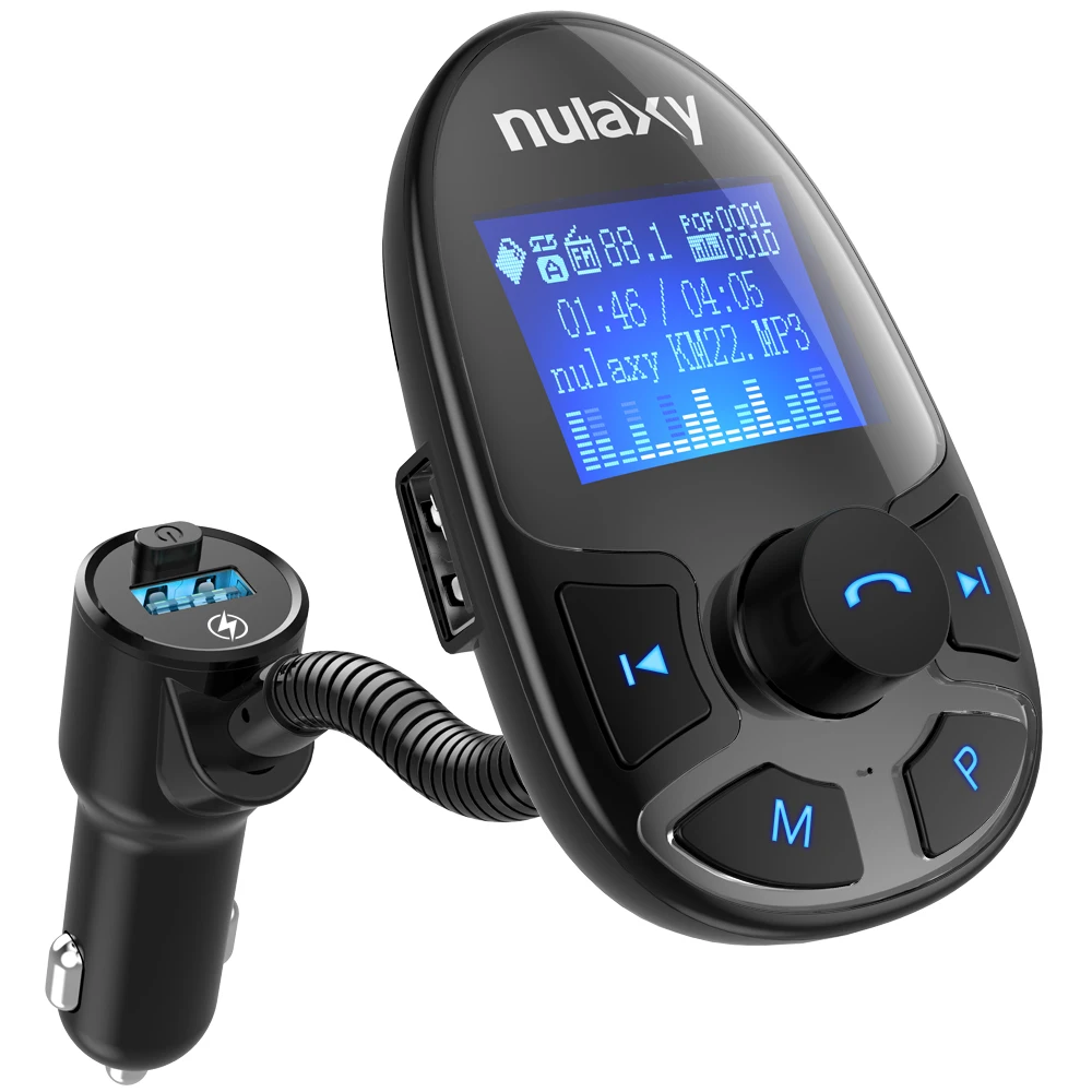 Nulaxy Bluetooth FM Transmitter Fast Charging FM Modulator Car MP3 Player Wireless InCar font b Radio