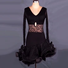 Платье для латинских танцев для взрослых/детей черное/Розовое ча/Румба для женщин/девочек, костюм для секса, кружевная юбка Lulu Vestido De Baile Latino